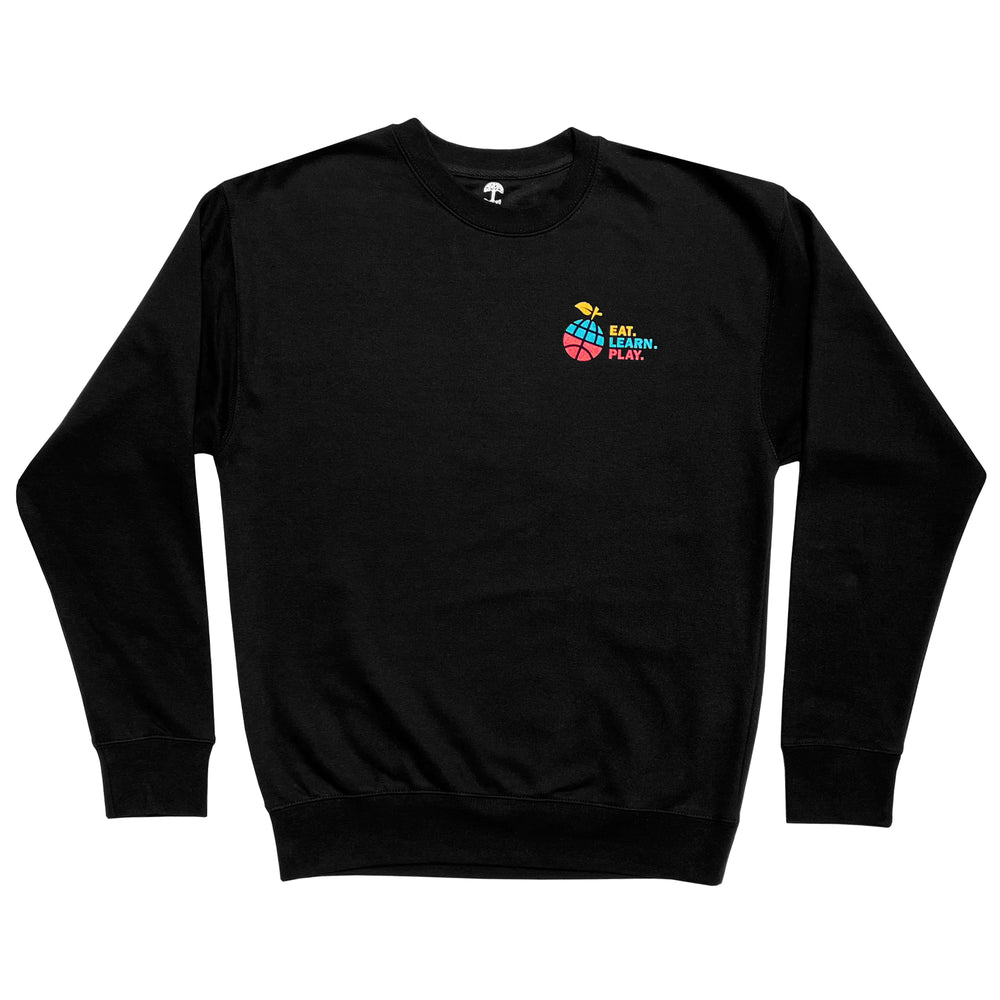 Eat. Learn. Play. 3-Icon Heavyweight Crewneck - Black