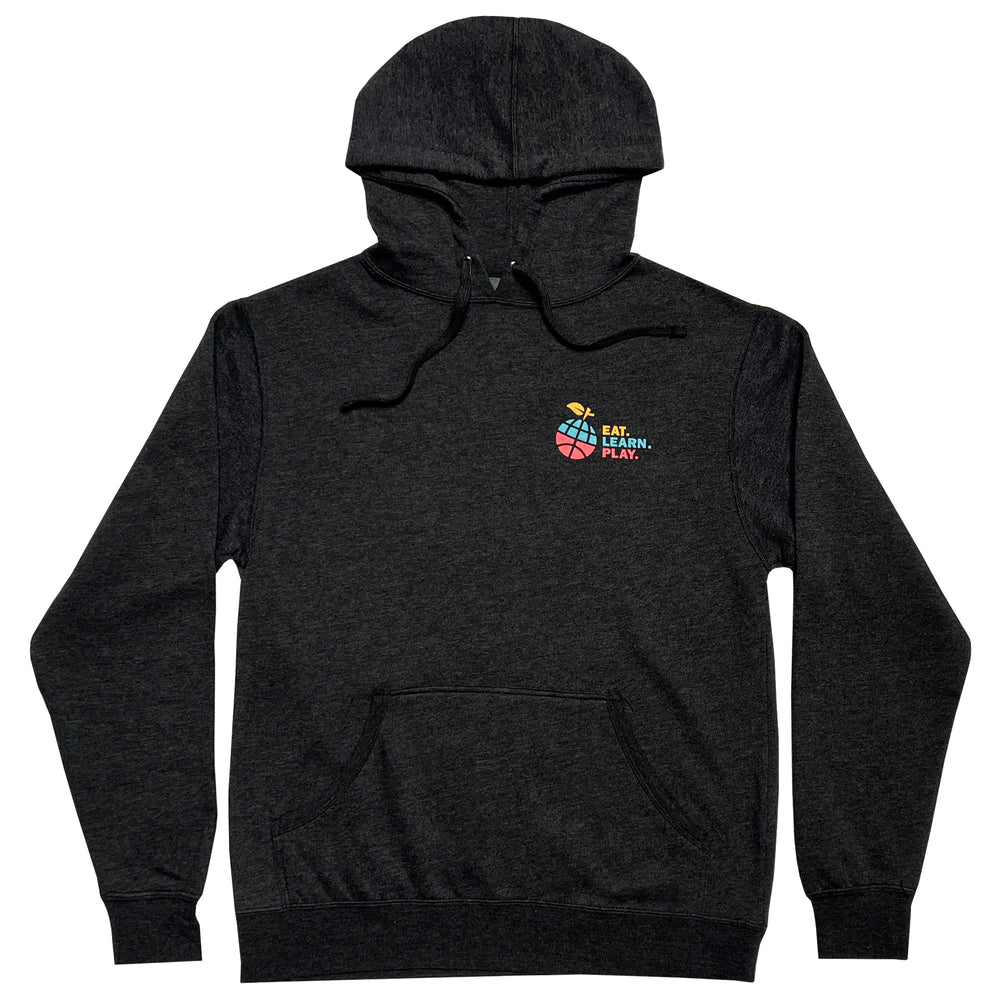 Eat. Learn. Play. Stacked Lightweight Hoodie - Charcoal